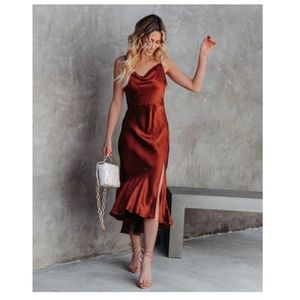 Satin Midi Slip Dress